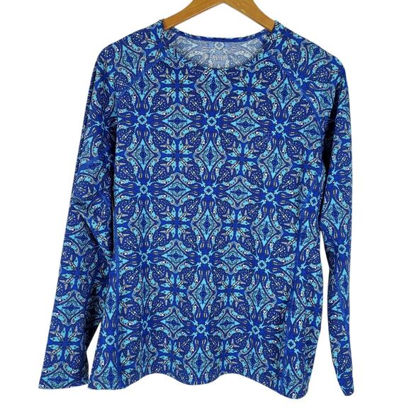 Coolibar Other - Coolibar Hightide Swim Shirt XL Long Sleeve Blue Multi Top Stretch UPF 50+